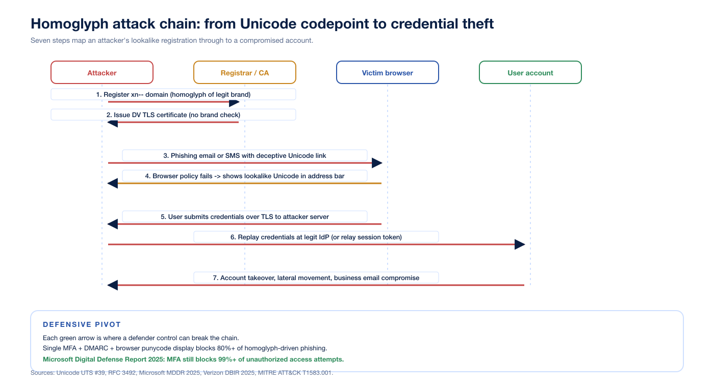 Chart Homoglyph Attack Chain