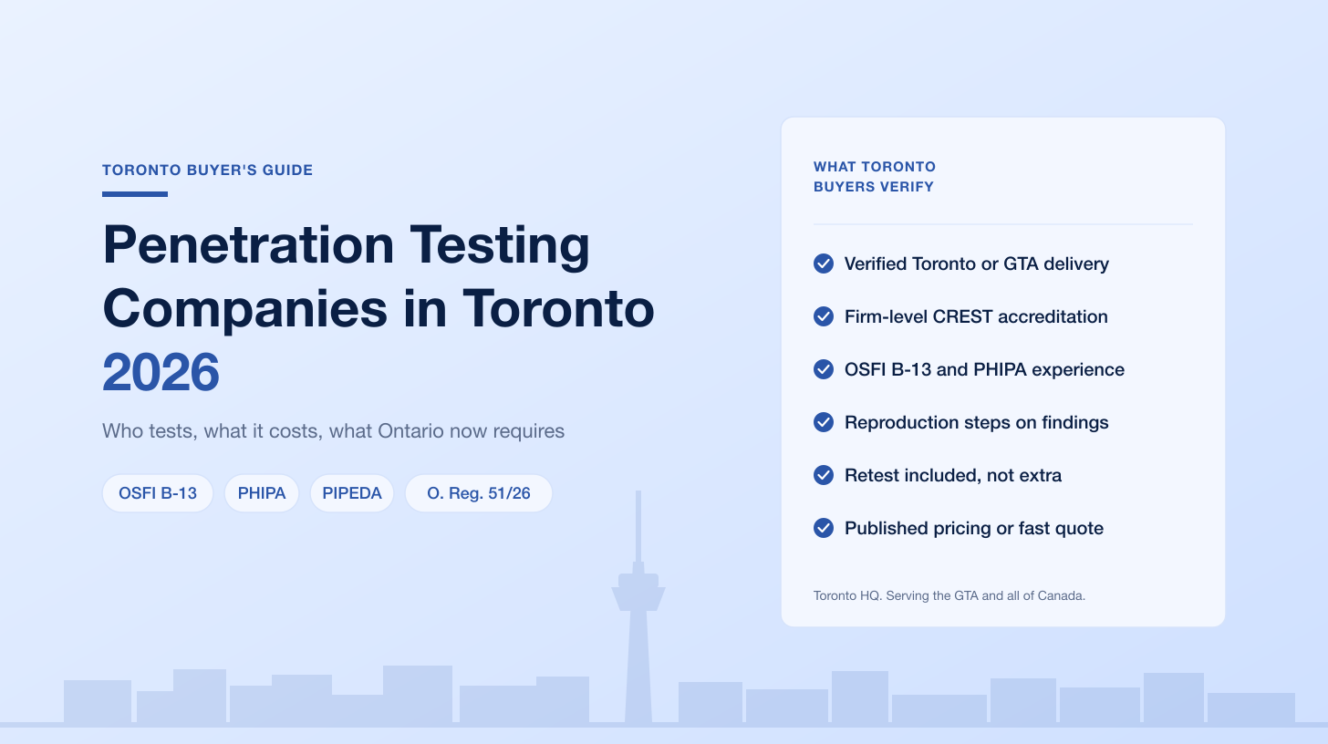 Penetration Testing Companies in Toronto (2026)