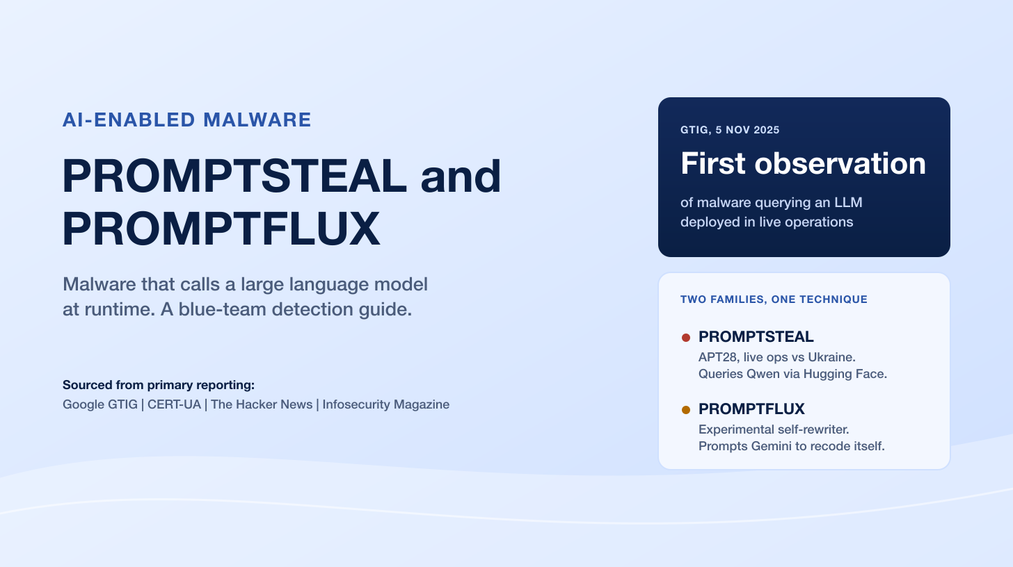 PROMPTSTEAL and PROMPTFLUX: Malware That Calls an LLM to Attack